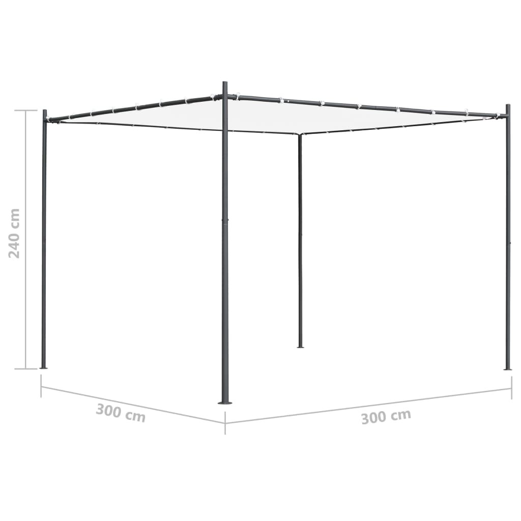 Gazebo with Flat Roof 3x3x2.4 m White 180 g/m²